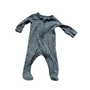 Colored Organics Organic Cotton Gray Star Splatter Zip Coverall Newborn